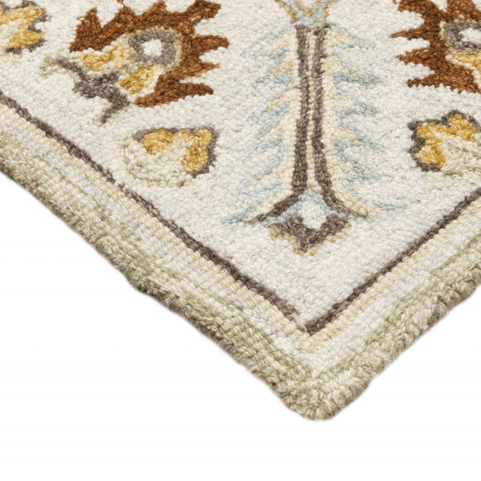 10' x 13' Gray Oriental Tufted Handmade Stain Resistant Area Rug - Ivory Beige Gold And Muted