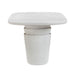 TOV Furniture Margot concrete dining table with faux plaster finish in light gray, suitable for indoor and outdoor use.