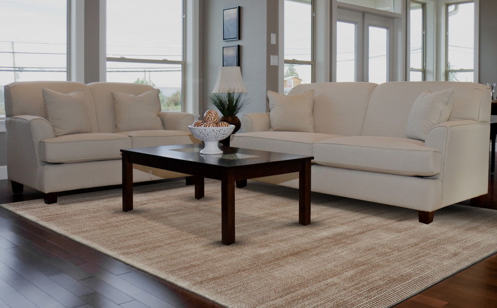 5' x 8' Hand Woven Viscose Area Rug - Tan Ivory And Taupe