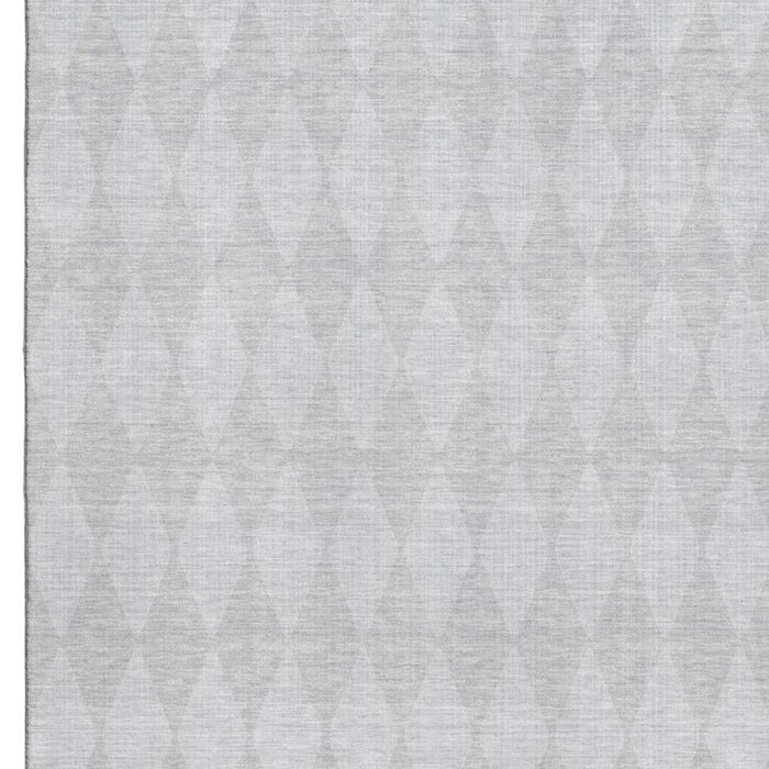 9' X 12' Diamond Washable Area Rug With UV Protection (650103) - Pewter / Ivory