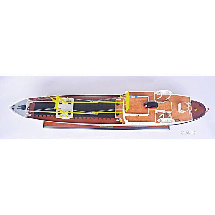 Hand Painted Model Boat (624234) - Light Brown / Black
