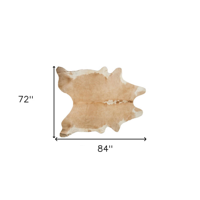 72" x 84" Cowhide - Rug - Tan And White