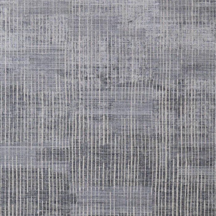 5' X 8' Abstract Hand Woven Distressed Area Rug (566947) - Blue / Ivory / Gray