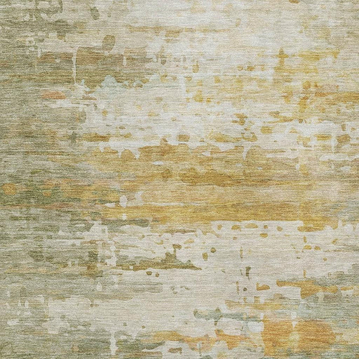 10' X 14' Abstract Washable Area Rug With UV Protection (715405) - Sage / Ivory