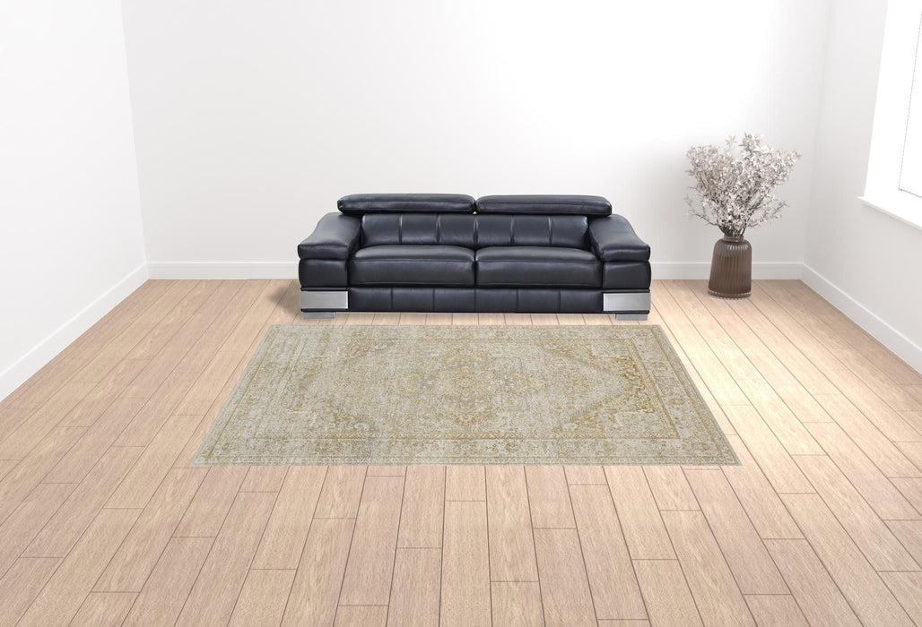 9' x 12' Floral Area Rug - Ivory And Gold