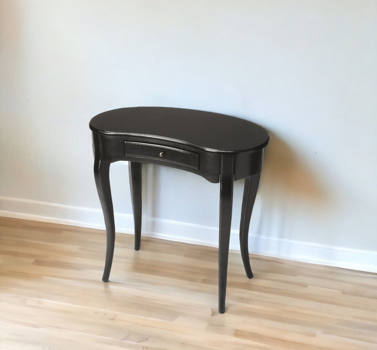 Solid Manufactured Wood Kidney Writing Desk - Black
