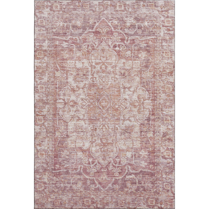10' X 14' Oriental Washable Area Rug With UV Protection (699352) - Rust / Ivory