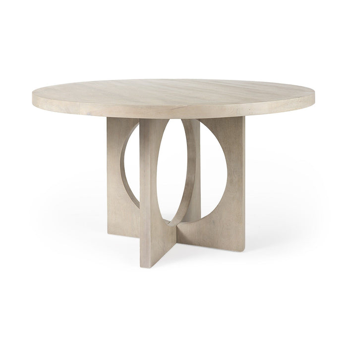 54" Rounded Pedestal Base Dining Table - Natural