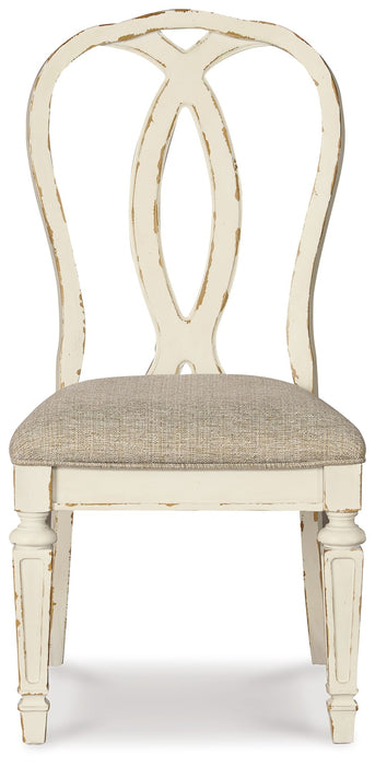 Realyn - Dining UPH Side Chair (Set of 2) - Ribbonback - Chipped White