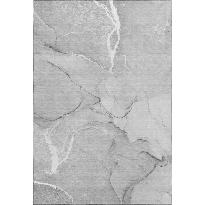 9' X 12' Abstract Washable Area Rug With UV Protection (646965) - Gray / Ivory