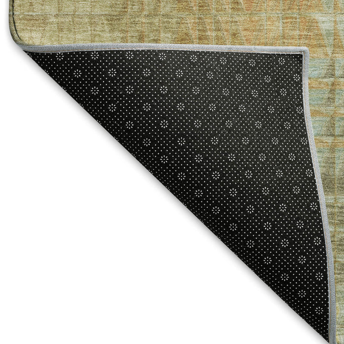 10' X 14' Geometric Washable Area Rug With UV Protection (692685) - Beige / Blue / Khaki