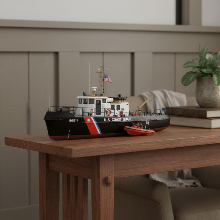 Hand Painted Model Boat (624420) - Black / White