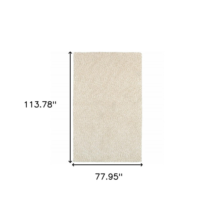 7' x 10' Shag Ivory Indoor Area Rug - Modern