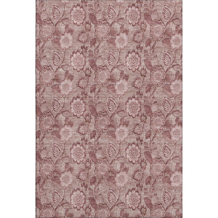 10' X 14' Floral Washable Area Rug With UV Protection (708778) - Blush / Pink