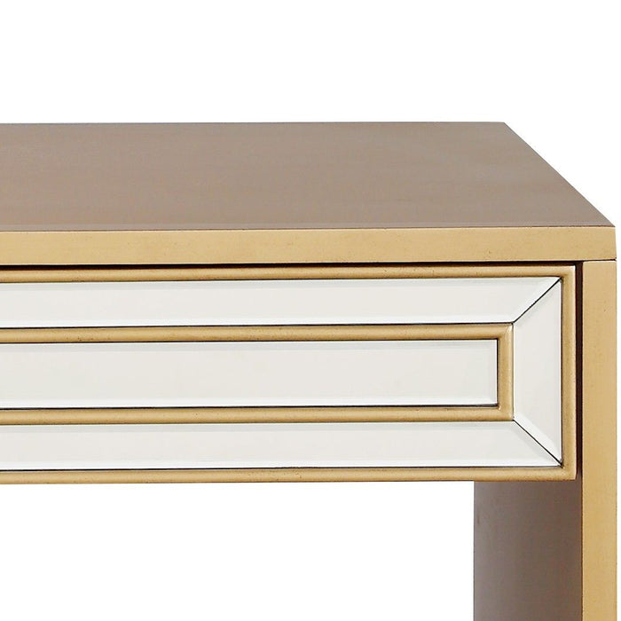 48" Mirrored Glass Console Table - Gold