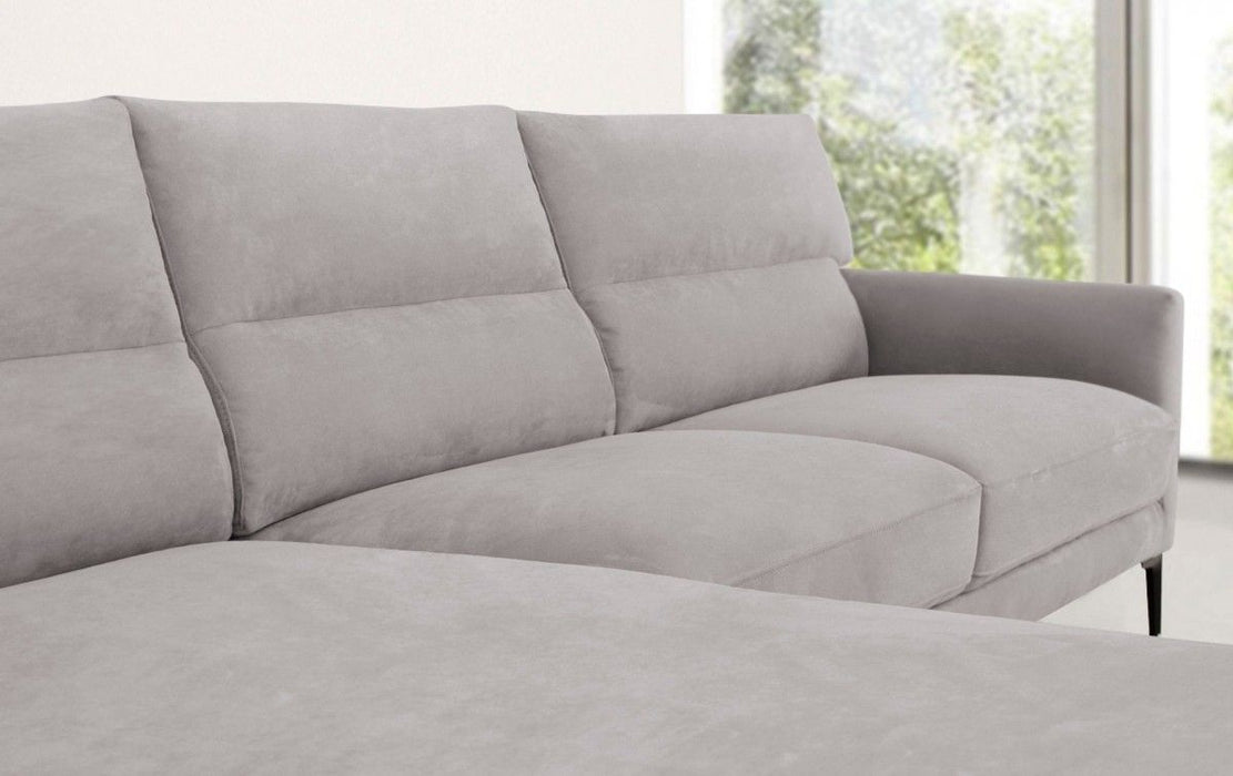 Stationary L Shaped Two Piece Sofa Chaise - Gray