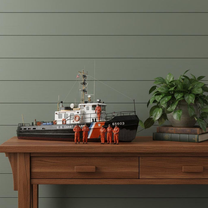 Hand Painted Model Boat (624415) - Black / White