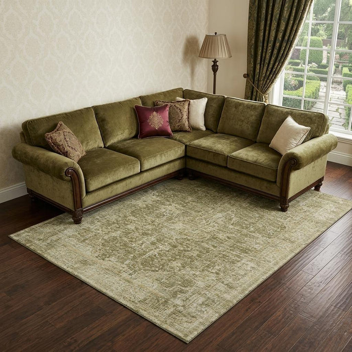 10' X 14' Floral Medallion Washable Area Rug With UV Protection (696440) - Brown / Beige