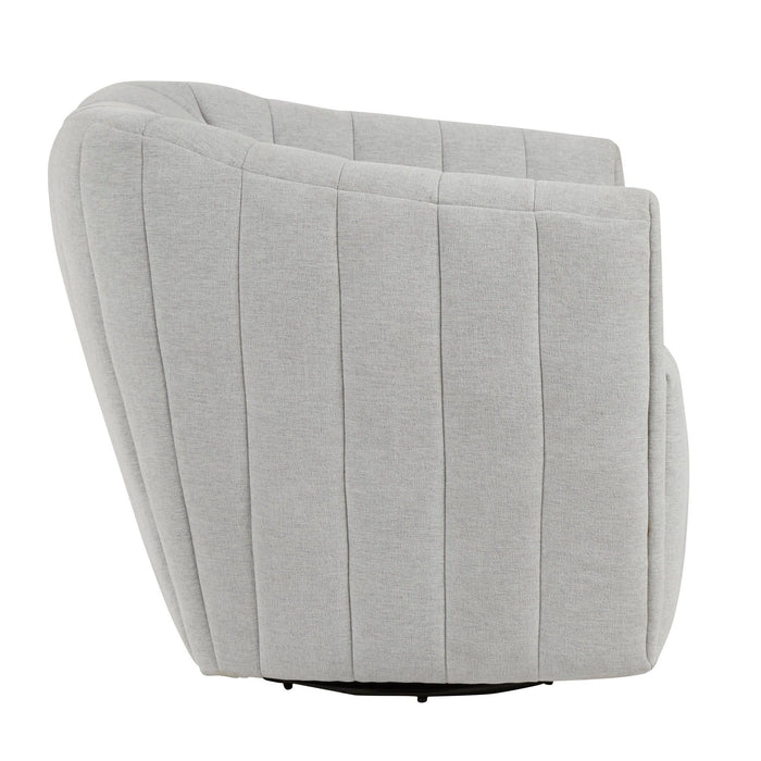 Finley - Upholstered Contemporary Swivel Accent Chair - Black Metal
