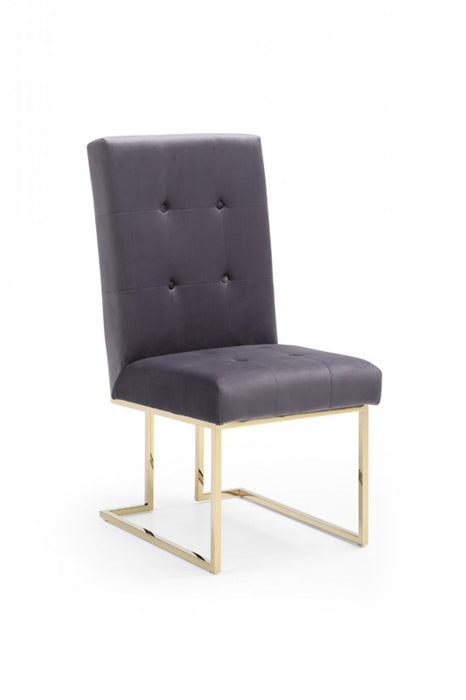 Tufted And Upholstered Fabric Dining Side Chairs (Set of 2) - Gray