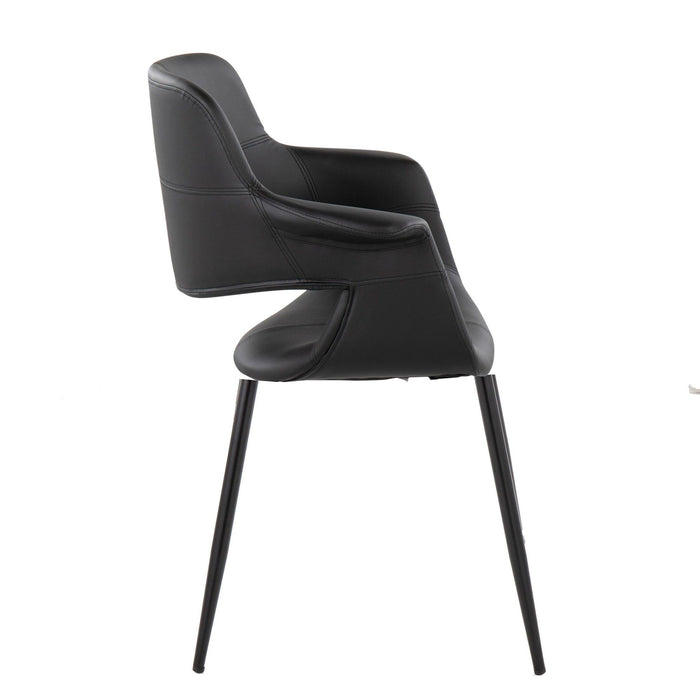 Vintage Flair - Faux Leather Chair (Set of 2) - Black