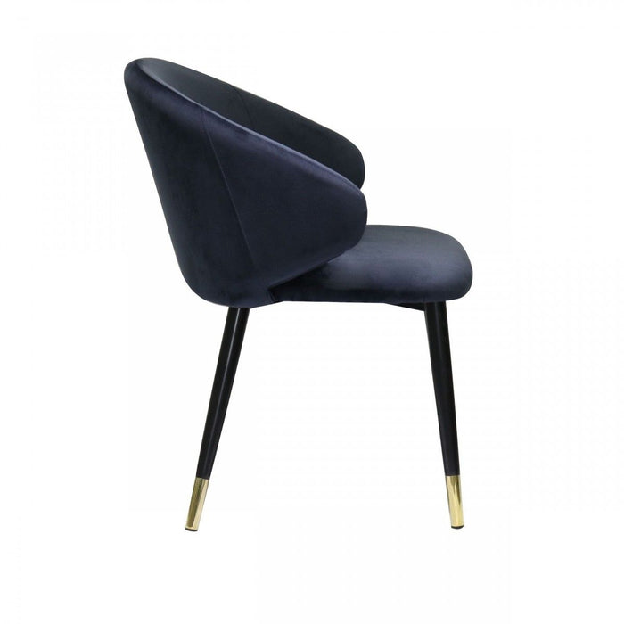 Upholstered Velvet Wing Back Dining Arm Chairs (Set of 2) - Blue