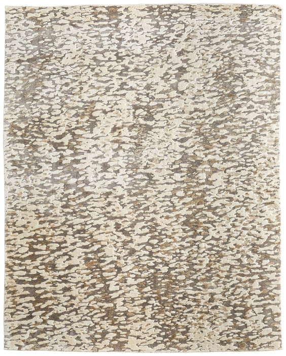 8' X 10' Abstract Hand Woven Area Rug (722126) - Blue / Ivory