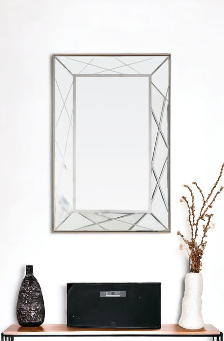 43" Metal Framed Accent Mirror - Champagne