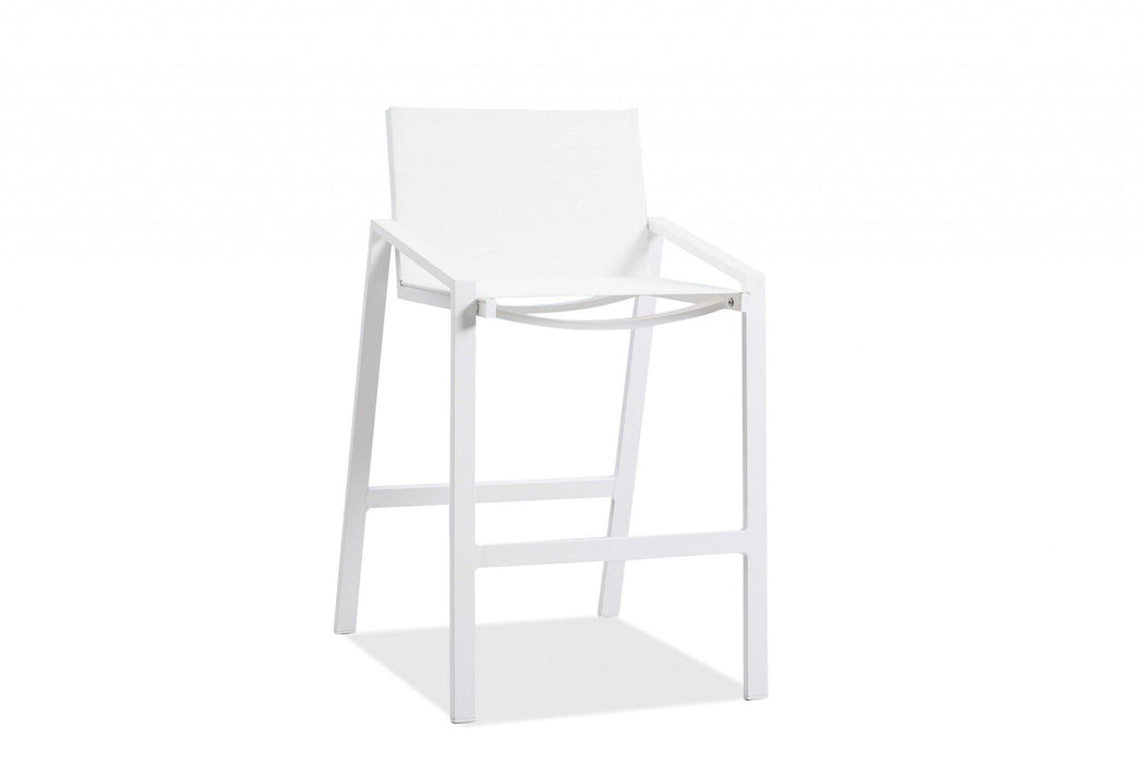 Stainless Steel Counter Height Bar Chair - White