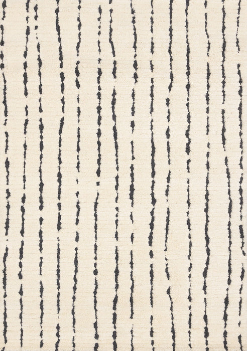 5' X 8' Striped Area Rug (661269) - Cream / Black