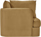 Meridian Furniture velvet upholstered stationary chair with plush fabric and modern design, perfect for living room or office.