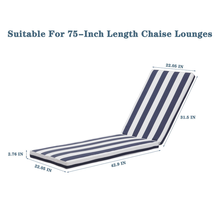 Giga outdoor lounge chair back and seat cushions for patio furniture, plush and comfortable replacement cushions for chaise loungers