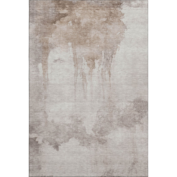 10' X 14' Abstract Washable Area Rug With UV Protection (701539) - Taupe / Beige