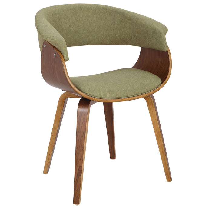 Vintage Mod - Dining / Accent Chair - Walnut And Green