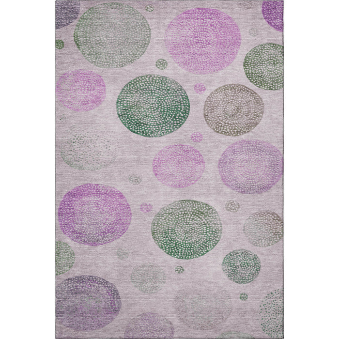 10' X 14' Geometric Washable Area Rug With UV Protection (707365) - Blush / Green / Pink