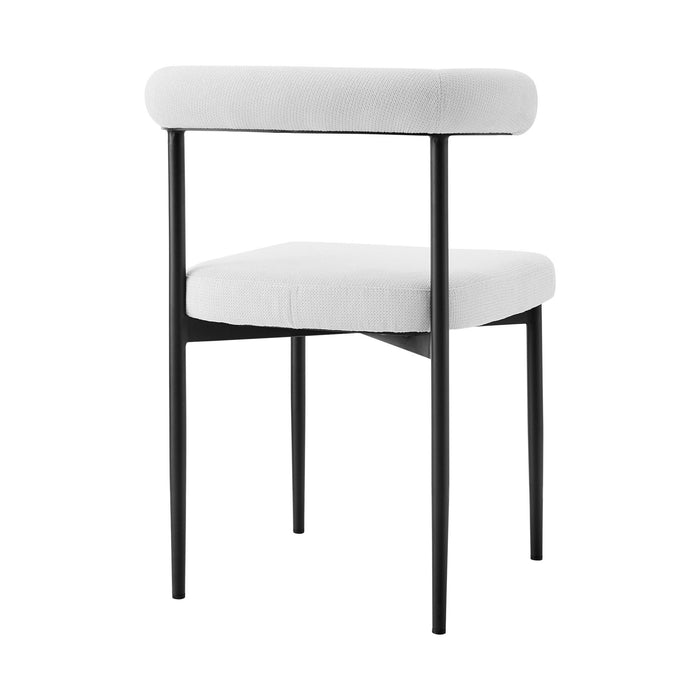 Upholstered Polyester Open Back Dining Room Side Chairs (Set of 2) - Gray