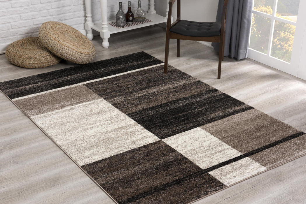 8' x 11' Abstract Blocks Area Rug - Brown And Beige