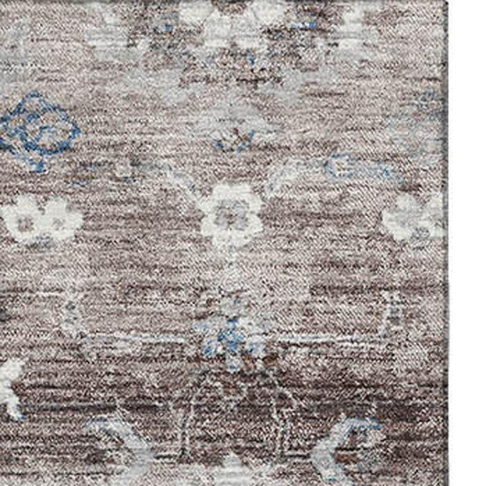 10' X 14' Oriental Washable Area Rug With UV Protection (693288) - Taupe / Blue / Beige