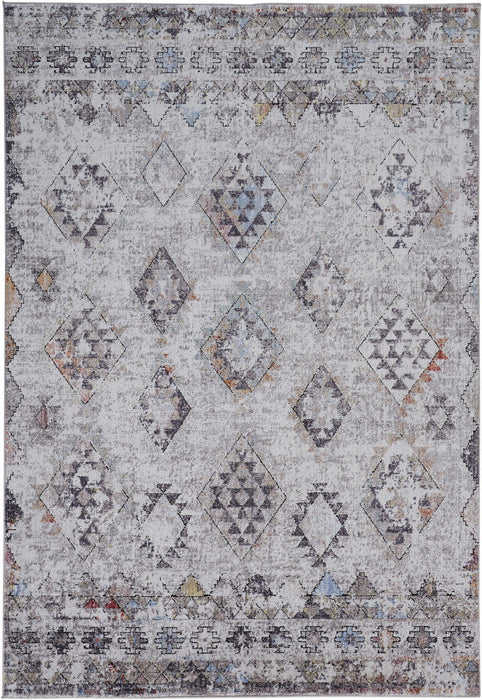 10' x 13' Geometric Area Rug - Blue And Gray