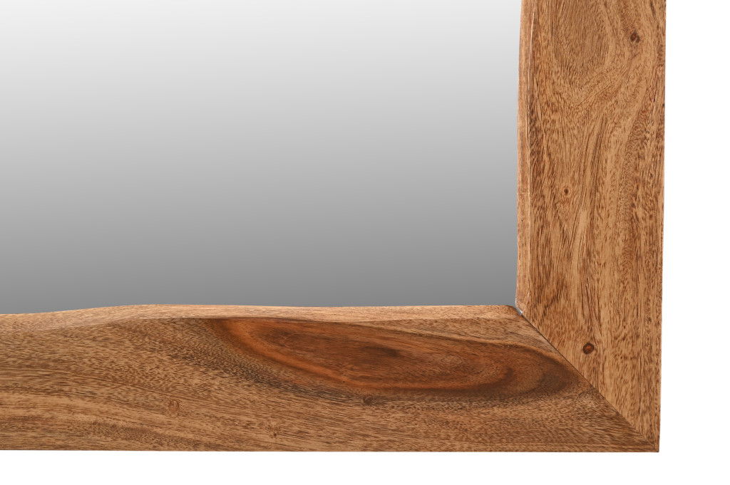 44" Solid Framed Accent Mirror - Brown