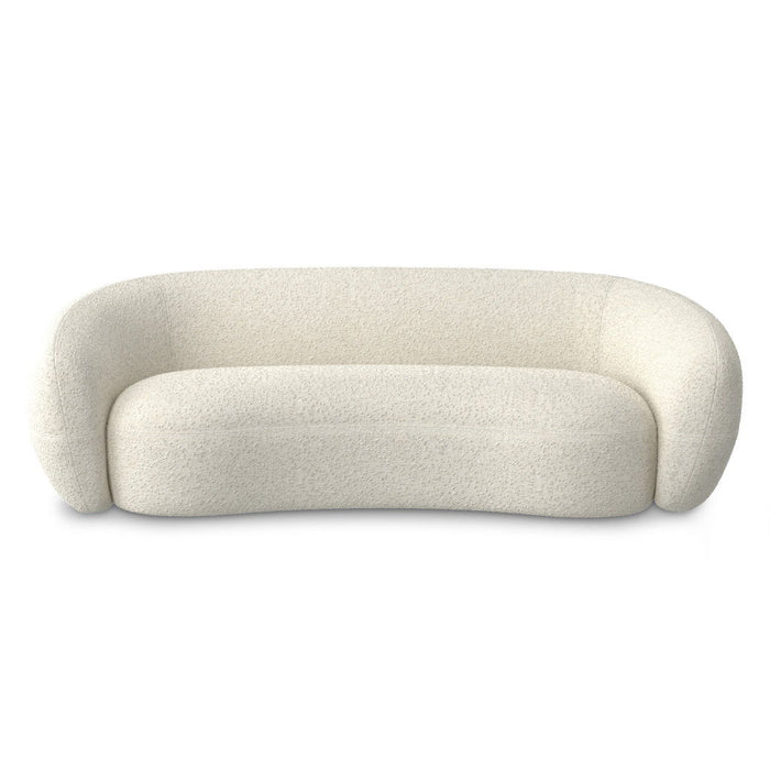 89" Fabric Sofa With Walnut Legs - Cream