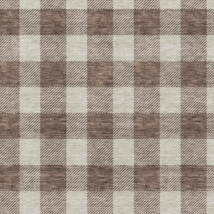 10' X 14' Plaid Washable Area Rug With UV Protection (673363) - Brown / Beige