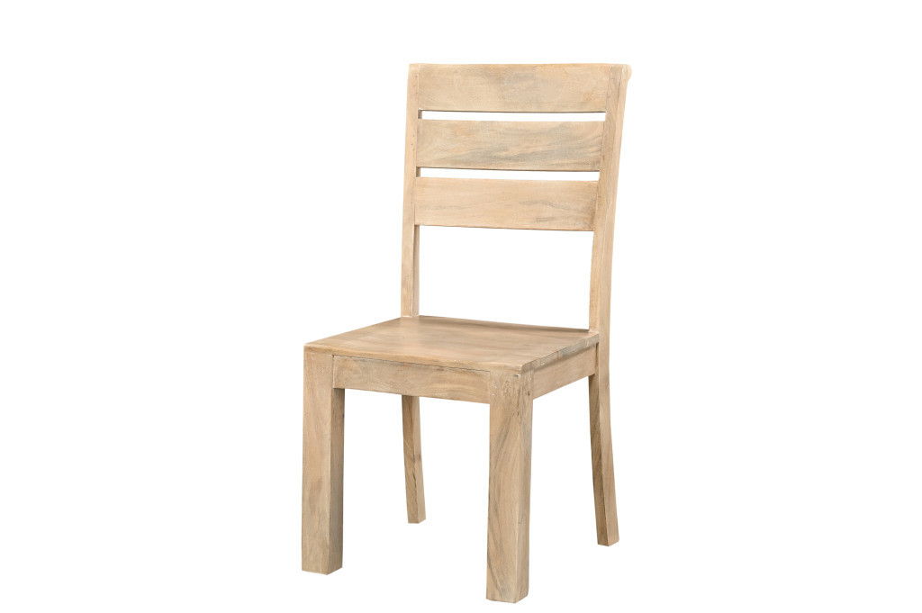 Solid Wood Ladder Back Dining Side Chairs (Set of 2) - Natural