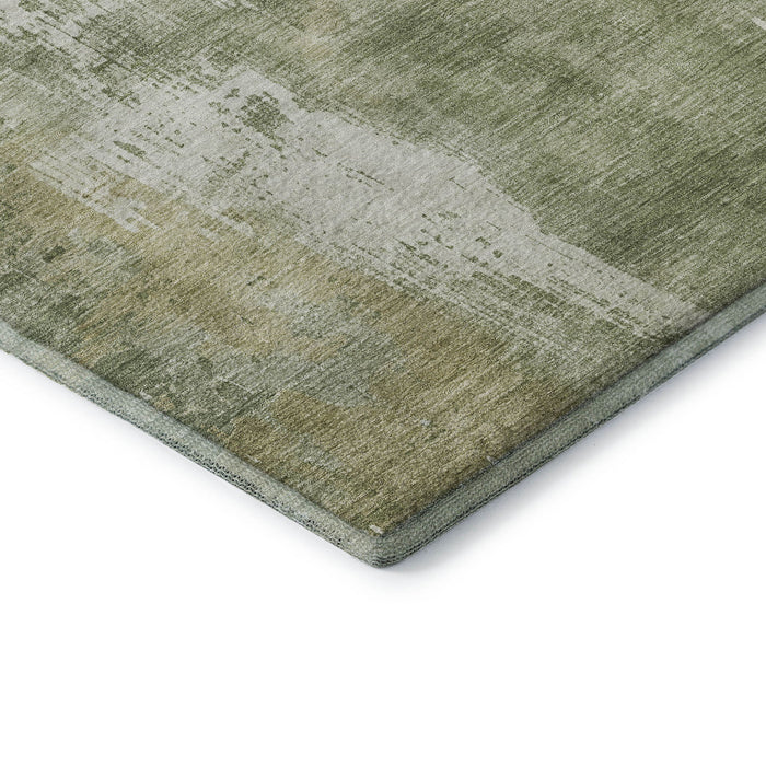10' X 14' Abstract Washable Area Rug With UV Protection (696032) - Sage / Ivory
