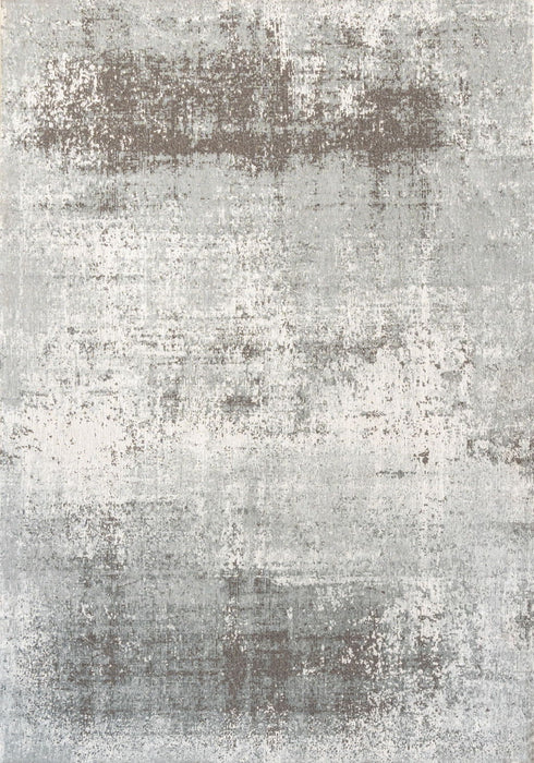 8' Abstract Washable Round Rug With UV Protection (610029) - Gray / White / Brown