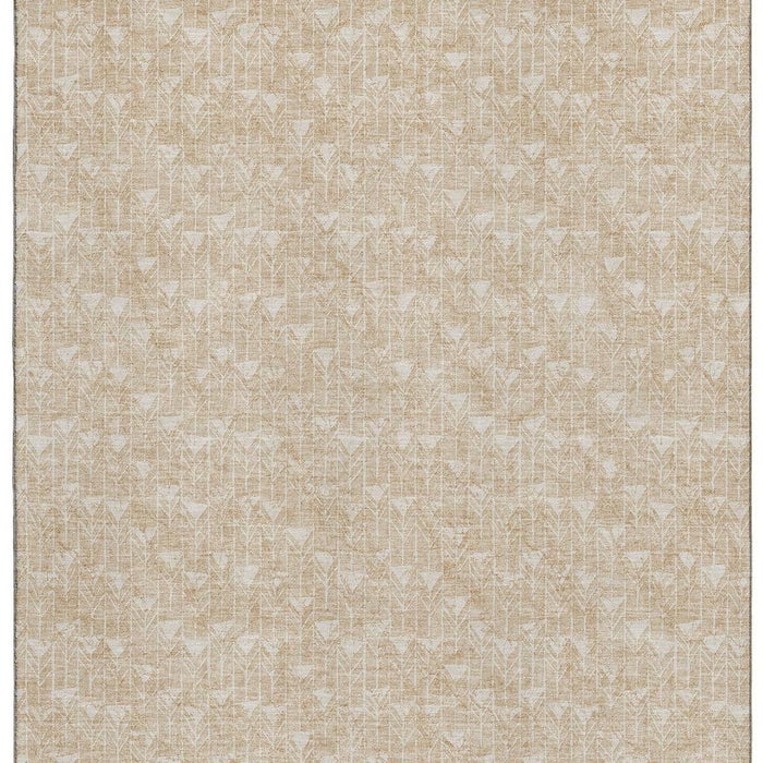 10' X 14' Geometric Washable Area Rug With UV Protection (647062) - Beige / Ivory