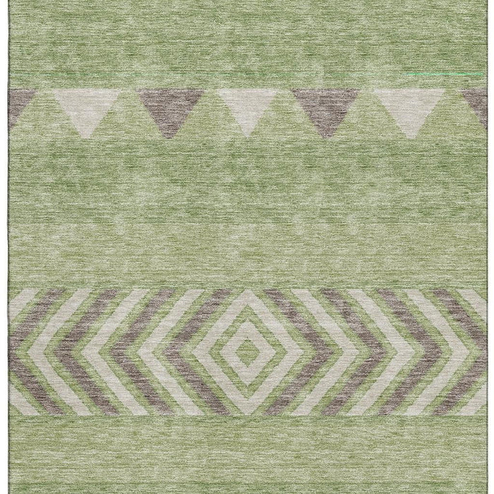 10' X 14' Southwestern Washable Area Rug With UV Protection (676404) - Green / Taupe / Ivory