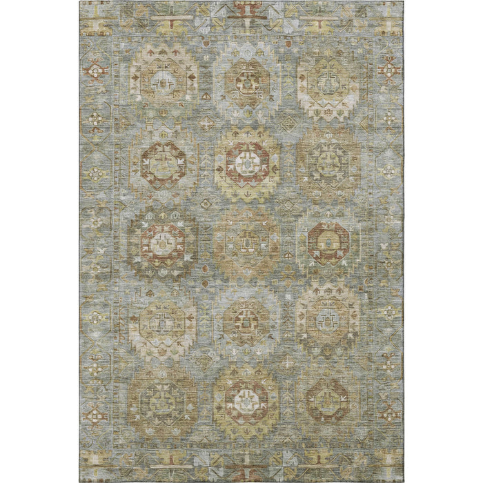 10' X 14' Medallion Washable Area Rug With UV Protection (714943) - Sage / Beige