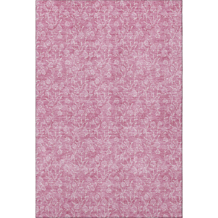 10' X 14' Floral Washable Area Rug With UV Protection (656400) - Blush / Ivory