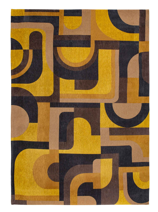 5' X 7' Geometric Washable Area Rug (551743) - Yellow / Black